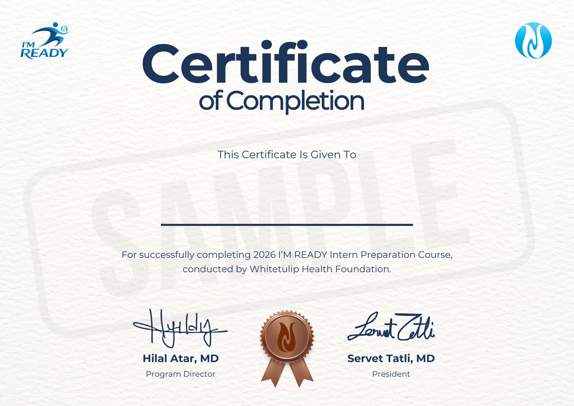 Bronze Certificate of Completion