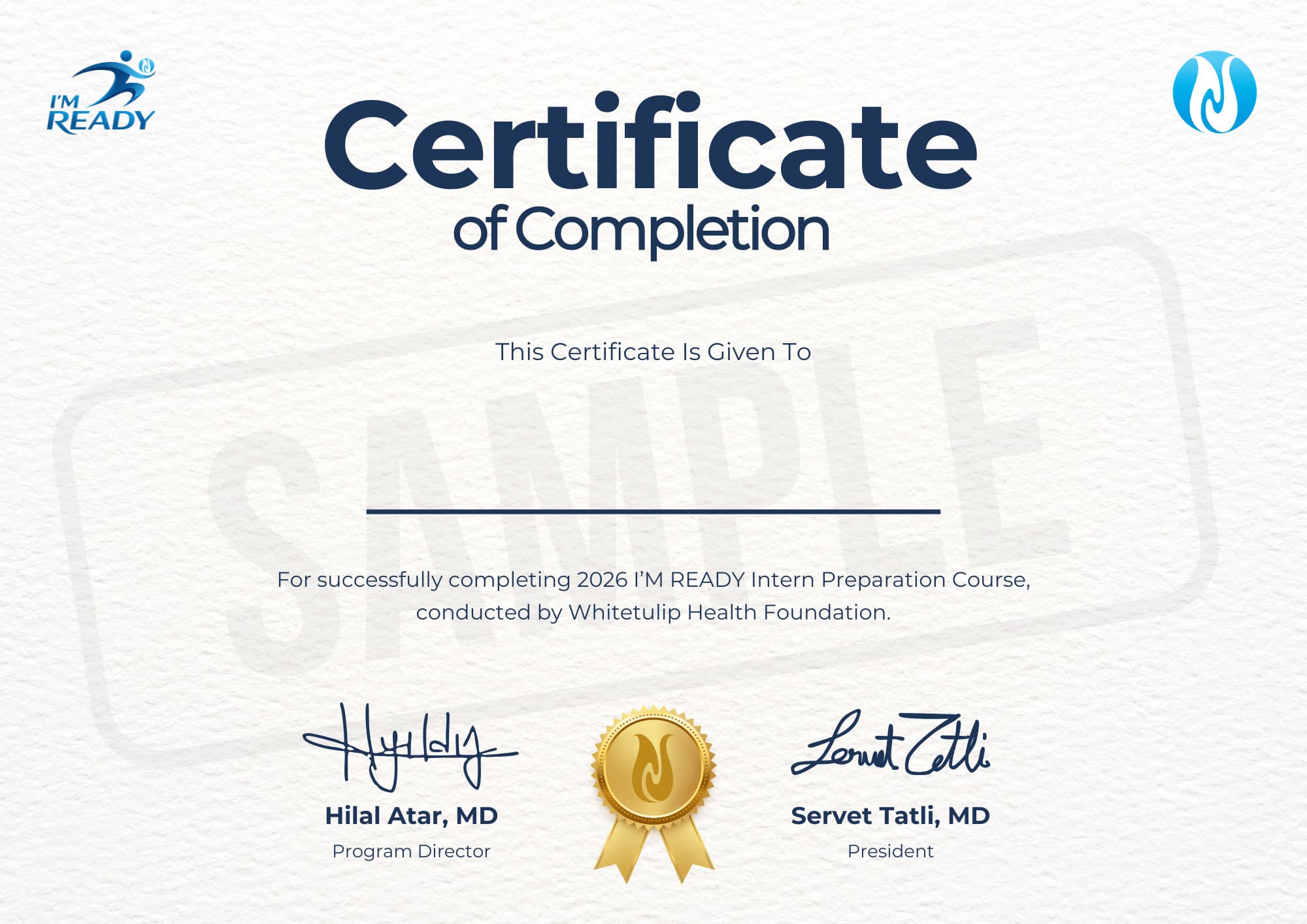 Gold Certificate of Completion