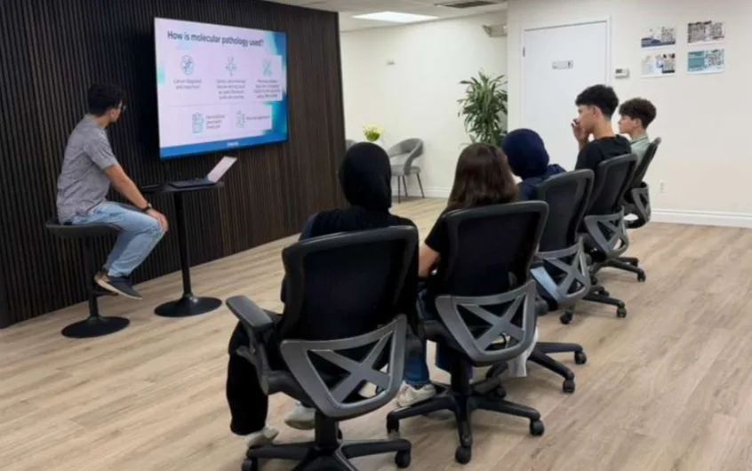Students and mentors in a WHF education program